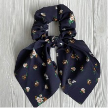 Резинка Твилли жатка маленькие цветочки, 30 см, сапфировый, шт.