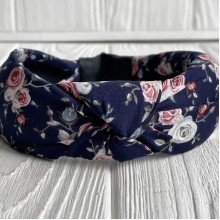 Обруч чалма розочки, 4 см, сапфировый, шт.