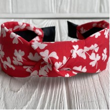 Обруч чалма клевер, 4 см, красный, шт.