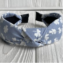 Обруч чалма клевер, 4 см, голубой, шт.