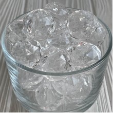 Подвеска акриловая круглая (С04823), 23х25 мм, прозрачная, упаковка 500 г