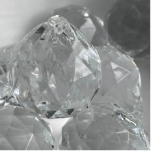 Подвеска акриловая круглая, 35х40 мм, прозрачная, упаковка 500 г