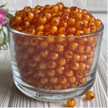 Бусина пластик с белой серединкой, 10 мм, оранжевая, упаковка 500 г