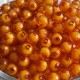 Бусина пластик с белой серединкой, 10 мм, оранжевая, упаковка 500 г