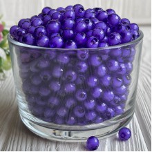 Бусина пластик с белой серединкой, 10 мм, темно-фиолетовая, упаковка 500 г
