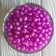 Бусина пластик с белой серединкой, 10 мм, ярко-розовая, упаковка 500 г