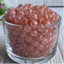 Бусина "битое стекло", 10 мм, розово-персиковый, упаковка 250 г