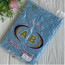 Бисер непрозрачный, размер 12/0, небесно-голубой перламутр (123), упаковка 400 г