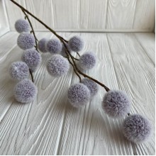 Ветка с пухнастыми шариками, 65 см, светло-лиловый, шт. 
