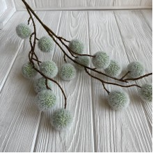 Ветка с пухнастыми шариками, 65 см, светло-зеленый, шт. 
