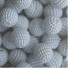 Бусина в пупырышку (круглая), 24 мм, белая, упаковка 500 г