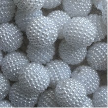 Бусина в пупырышку (круглая), 30 мм, белая, упаковка 500 г