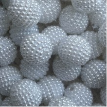 Бусина в пупырышку (круглая), 40 мм, белая, упаковка 500 г