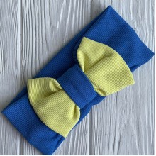 Повязка рубчик бант Ukraine, 11 см, желто-синяя, шт.