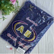 Бисер прозрачный с серебряной серединкой, размер 12/0, сапфировый (28), упаковка 400 г