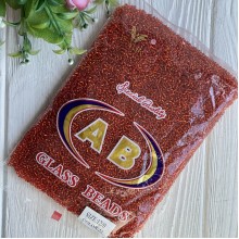 Бисер прозрачный, размер 12/0, рыжо-красный (25), упаковка 400 г