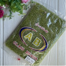 Бисер прозрачный, размер 12/0, темно-оливковый (24), упаковка 400 г