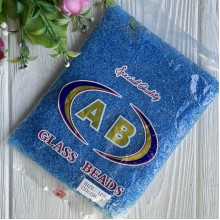 Бисер прозрачный, размер 12/0, насыщенно-голубой (3), упаковка 400 г