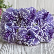 Хризантема тканевая с белым кантом, 4,5 см, лиловая, упаковка 48 шт.