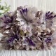 Хризантема тканевая с фатином, 4 см, серо-фиолетовая, упаковка 48 шт.