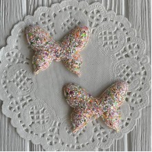 Аппликация бабочка с цветной мозаикой, 4,5х5,5 см, персиковая, упаковка 20 шт.