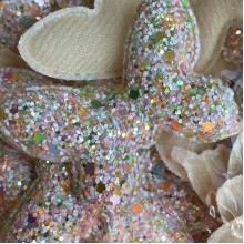 Аппликация бабочка с цветной мозаикой, 4,5х5,5 см, персиковая, упаковка 20 шт.