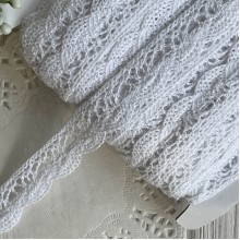 Кружево вязаное Айрис (D03602), 2 см, белое, рулон 45 м