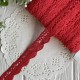 Кружево вязаное Айрис (D03602), 2 см, красное, рулон 45 м