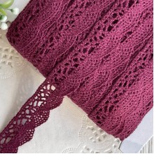 Кружево вязаное Айрис (D03602), 2 см, вишневое, рулон 45 м