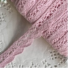 Кружево вязаное Айрис (D03602), 2 см, светло-розовое, рулон 45 м