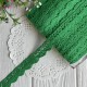 Кружево вязаное Айрис (D03602), 2 см, зеленое, рулон 45 м