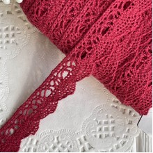 Кружево вязаное Айрис (D03602), 2 см, бургунди, рулон 45 м