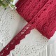 Кружево вязаное Айрис (D03602), 2 см, бургунди, рулон 45 м