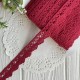 Кружево вязаное Айрис (D03602), 2 см, бургунди, рулон 45 м