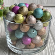 Бусина "антик", 12 мм, цветной микс, упаковка 500 г