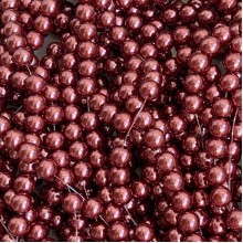 Жемчуг на нити Vip, 8 мм, бордово-каштановый, упаковка 500 г