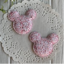 Аппликация Микки с цветной мозаикой, 6х5,5 см, светло-розовая, упаковка 20 шт.