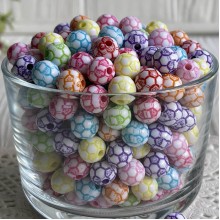 Бусина мячик, 10 мм, цветной микс, упаковка 500 г