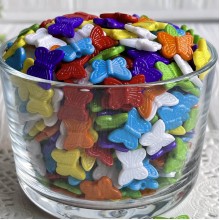 Бусина бабочка, 14 мм, цветной микс, упаковка 500 г