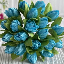 Подснежник, 2 см, небесно-голубой, пучек из 20 цветочков