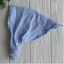 Муслиновая косынка со звездами, 22х24 см, голубая, шт.