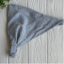 Муслиновая косынка с точками, 23х26 см, серо-голубая, шт.