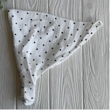 Муслиновая косынка в горох, 25х25 см, бело-черная, шт.