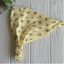 Муслиновая косынка в цветочек, 25х24 см, желтая, шт.