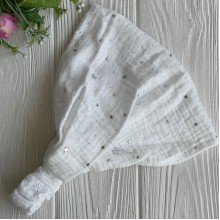 Муслиновая бандана со звездочками, 24х19 см, белая, шт.