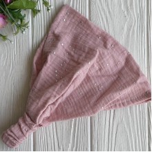 Муслиновая бандана з точками, 23х21 см, пудровая, шт.