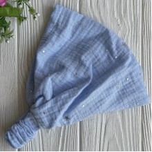 Муслиновая бандана з точками, 23х21 см, голубая, шт.