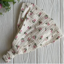 Муслиновая бандана в цветочек, 22х21 см, молочная, шт.