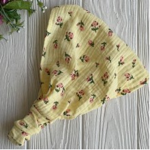 Муслиновая бандана в цветочек, 22х21 см, желтая, шт.