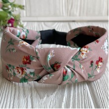 Обруч софт чалма пионы, 4 см, бежевый, шт.